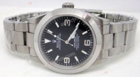 New 2016 Rolex Explorer Black Face Stainless Steel Mens Replica Watch
